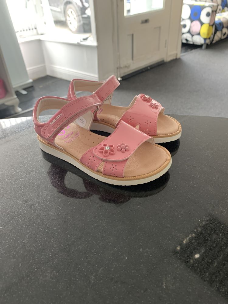 pink leather sandals